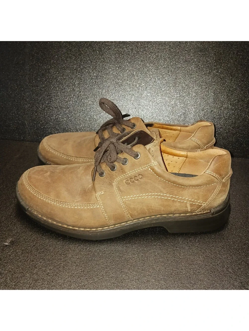 Ecco Mens Brown Leather Fusion 11 Tie Lace Up Shoes Size 11 Eu 44
